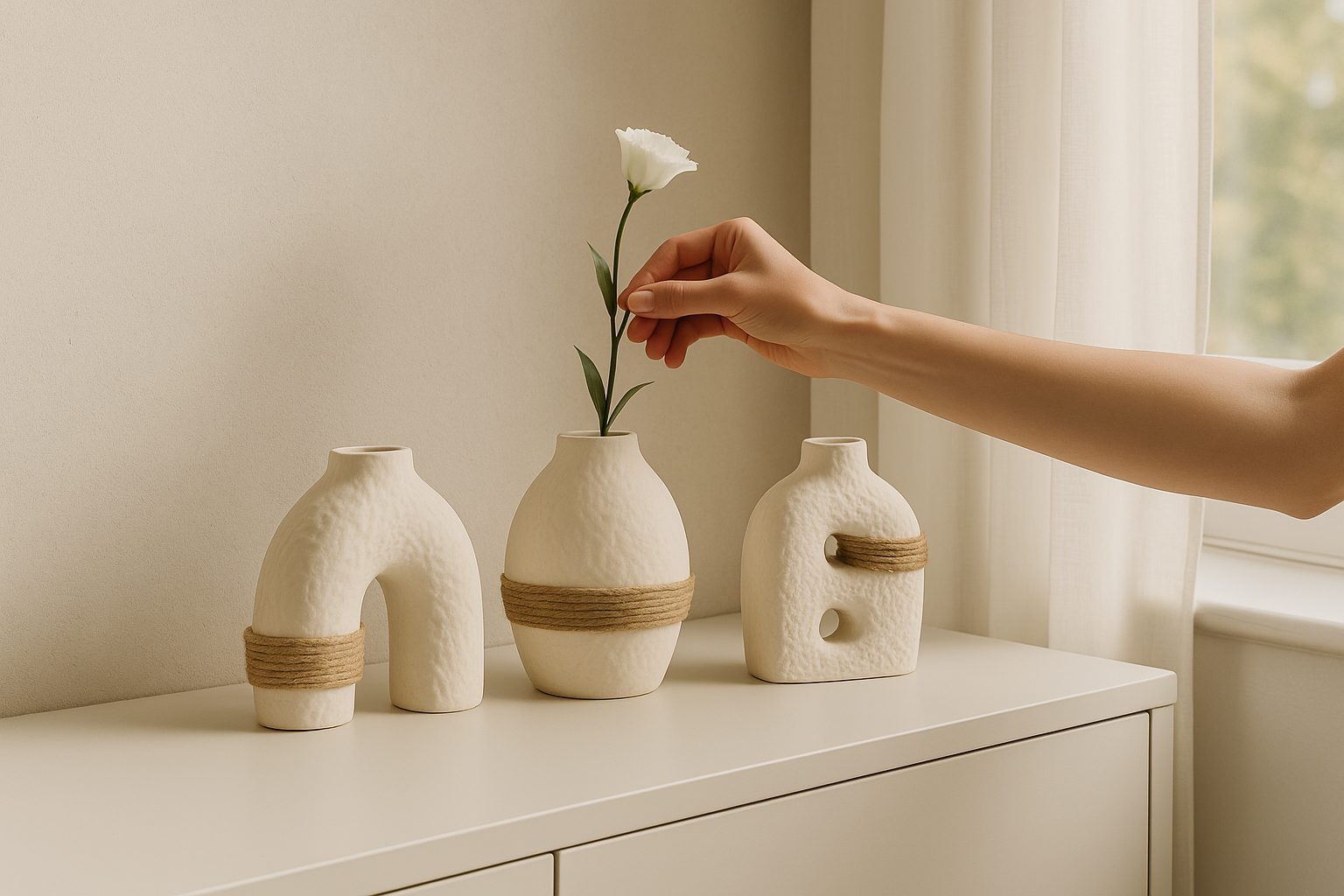 ✨ Nordic Essence: A Trio of Exquisite Handcrafted Ceramic Vases ✨