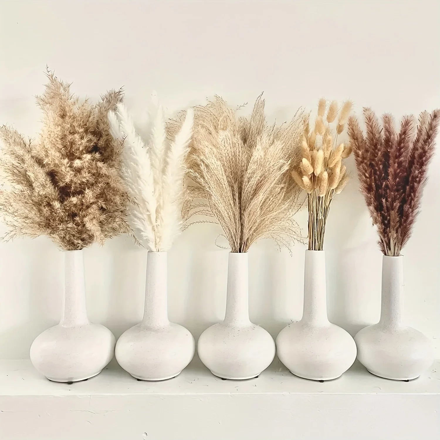 🍂 Feathered Elegance - Natural Handcrafted Dried Bouquet of Pampas, Reed & Rabbit Tail Grass